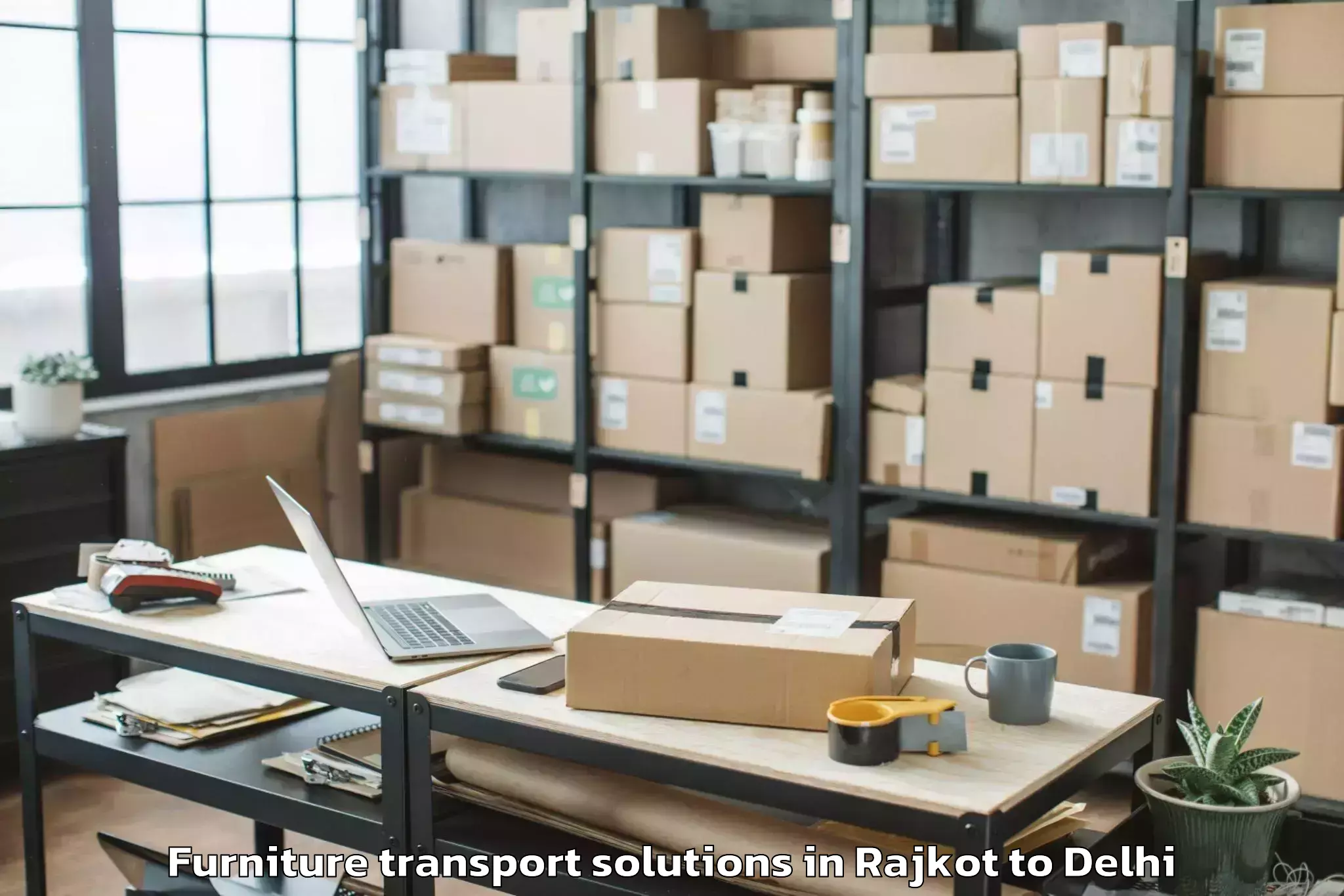 Reliable Rajkot to Najafgarh Furniture Transport Solutions